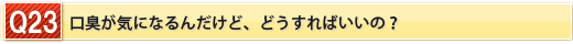 口臭が気になるんだけど、どうすればいいの？